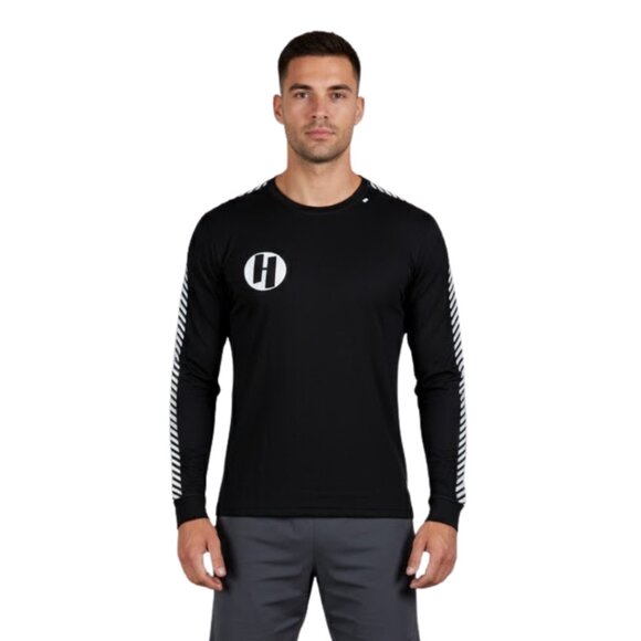 Helly Hansen NWT Lifa Dry Stripe Crew Baselayer Embroidered Logo, Men's Black XL - Picture 1 of 9